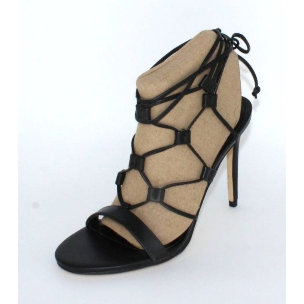 NEW NINE WEST Women's Black Gladiator Heels Size 6